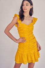 Load image into Gallery viewer, Mary Gold Ruffled Dress