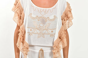 Embroidered Laced Romper