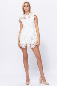 Button Down Crochet Laced Dress