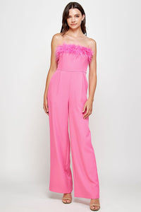 Classic Jumpsuit with bust feather