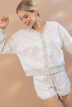 Load image into Gallery viewer, Iridescent  Sequin Bomber Jacket &amp; Short Set