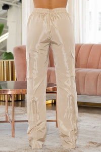 Satin Cargo Pants