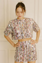 Load image into Gallery viewer, Color Block Sequin Top