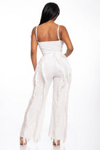 Load image into Gallery viewer, Satin Fringe Satin Jogger Pant Set