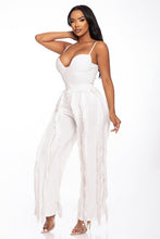 Load image into Gallery viewer, Satin Fringe Satin Jogger Pant Set