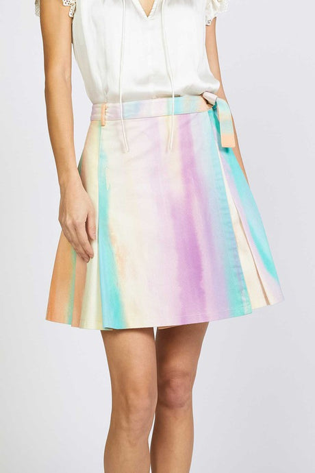 Pastel Gradiation Pleated Skirt