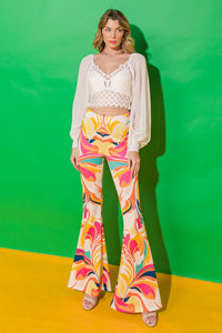 Whimsical Flare Leg Pants