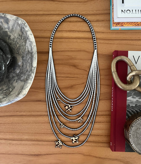 Thin Pearls-Animal Print Stars