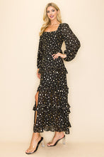 Load image into Gallery viewer, Puff Sleeved Star Printed Maxi Dress