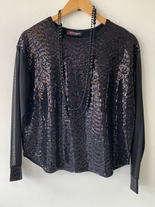 Disco sequin long sleeve top