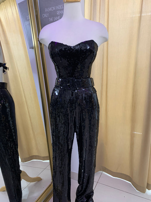 Strapless Sequin Jumpsuit