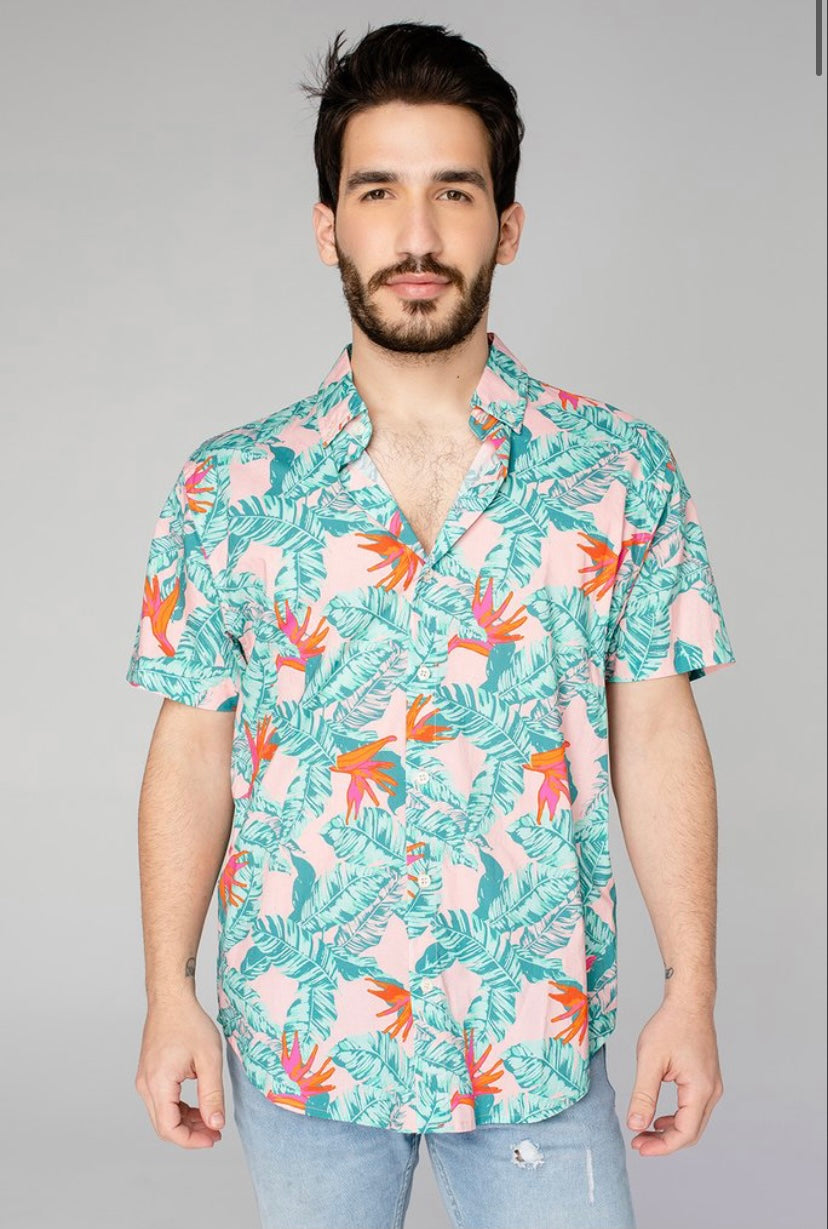 Hibiscus Dad Dress Shirt