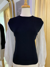 Load image into Gallery viewer, GRACIA-Sweater See Through Sleeves with Pearls Details