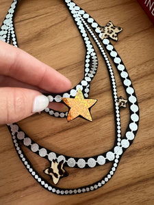 Madame Pearls-Animal Print & Gold Foil Star Mix