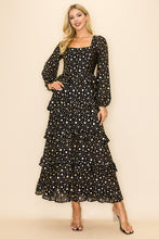 Load image into Gallery viewer, Puff Sleeved Star Printed Maxi Dress