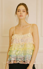 Load image into Gallery viewer, Rainbow Sequin Ruffle Top